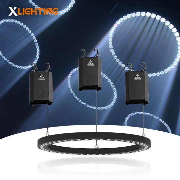 Dmx Winch Led Kinetic Lighting Night Club 48*15W RGBW Led Kinetic Beam Ring Light