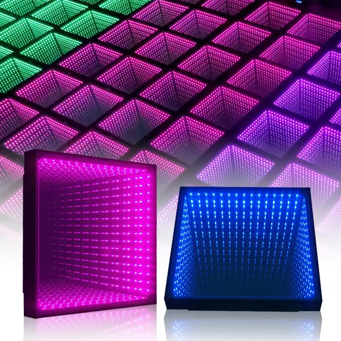 DMX512 Controlled 3D LED Dance Floor Deep Tunnel Magic Mirror Stage Lighting Projection Lights