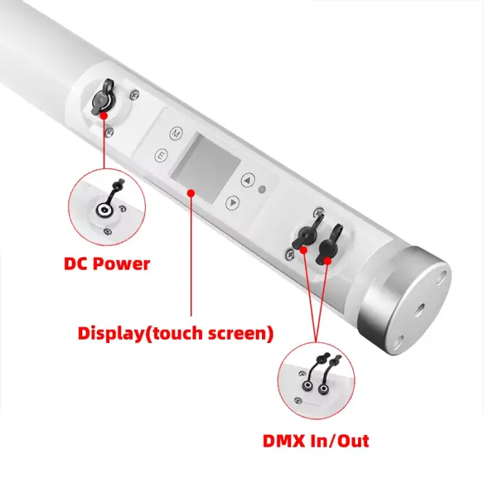 IP65 40W RGBW LED Tube Stage Lights Wireless DMX512 Remote Control for Film Night Club Studio Outdoor Lighting