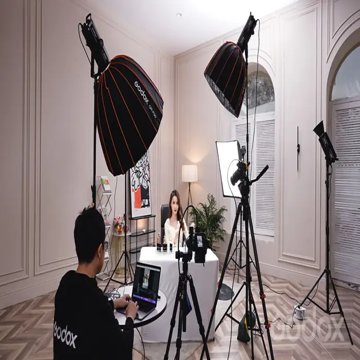 Tianmei Factory Wholesale Live Stream Lighting Set 200W LED Video Light With Softbox and Tripod Stand