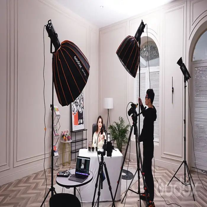 Tianmei Factory Live Stream Lighting Set 200W LED Video Light With Softbox and Tripod Stand