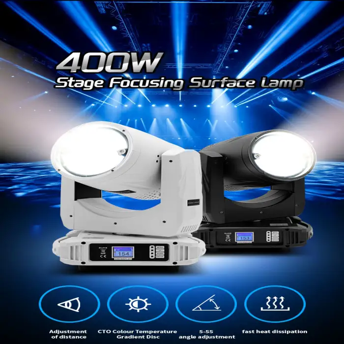 ADZ 400W COB LED Zoom Fresnel Stage Light Cold White Studio Lighting for Hotels and Theme Parks Moving Head Feature