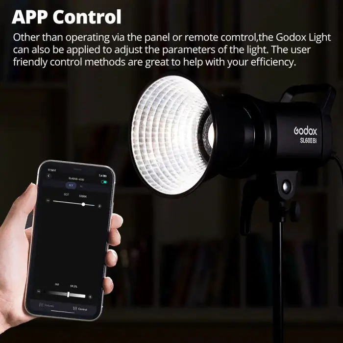 Godox 60W SL60IID SL60IIBi COB Studio Lights Photography 2.4G Wireless Control Continuous Lighting for Photo Video