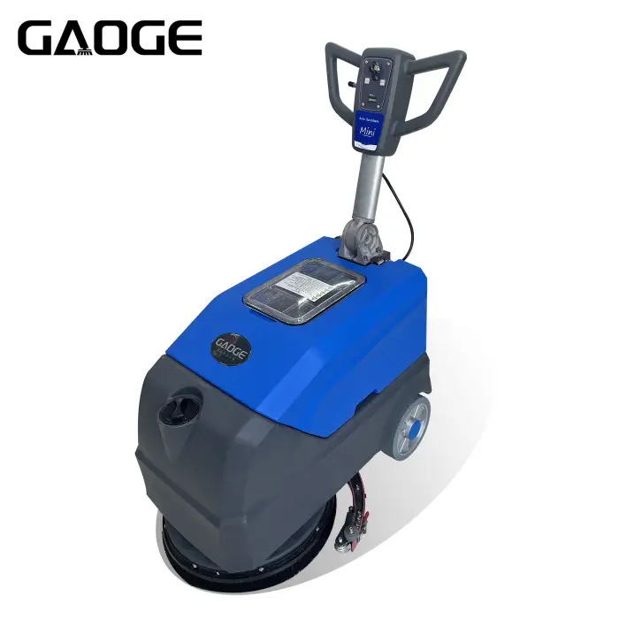 Gaoge Model M1 Mini Fold Walk Behind Floor Scrubber Cleaning Equipment 24V/500W 30L Industrial Floor Scrubber With Batteries