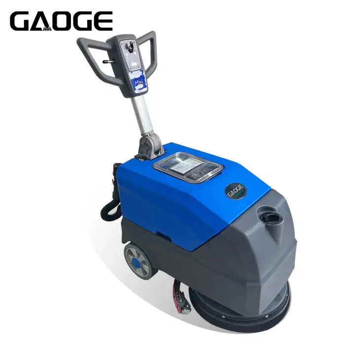 Gaoge Model M1 Mini Fold Walk Behind Floor Scrubber Cleaning Equipment 24V/500W 30L Industrial Floor Scrubber With Batteries