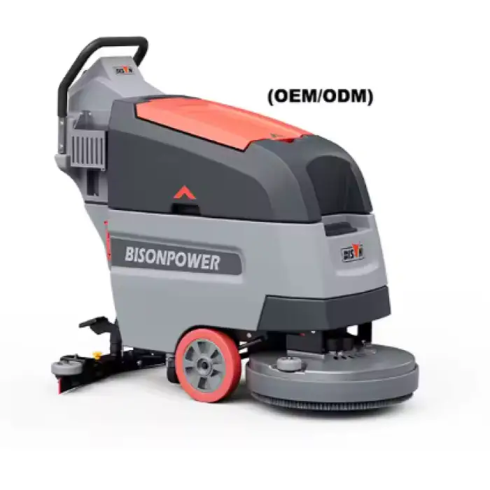 BISON Walk-behind Commercial Terrazzo Floor Cleaning Machine Supermarket Battery Hand Floor Scrubber Machine