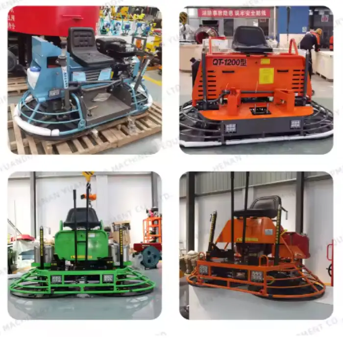 Gasoline Engine 80cm  Ride on Type Helicopter Concrete Power Trowel Concrete Floor Leveling Machine