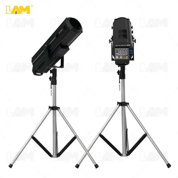 Stage Lighting Equipment 3200K/4500K/6500K DMX 600W Led Follow Spot Light with Strobe Manual Zoom for Studio Theater Concert