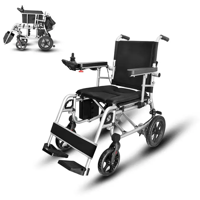 Luxury 16.5 KG Aluminum Electric Wheelchair for Elderly/Disabled 6A Lithium Battery Foldable Cost Effective