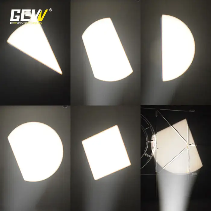 GEVV Professional Stage Lighting 200W DMX Cob LED Follow Spotlight Profile Light With Zoom for Theater Studio