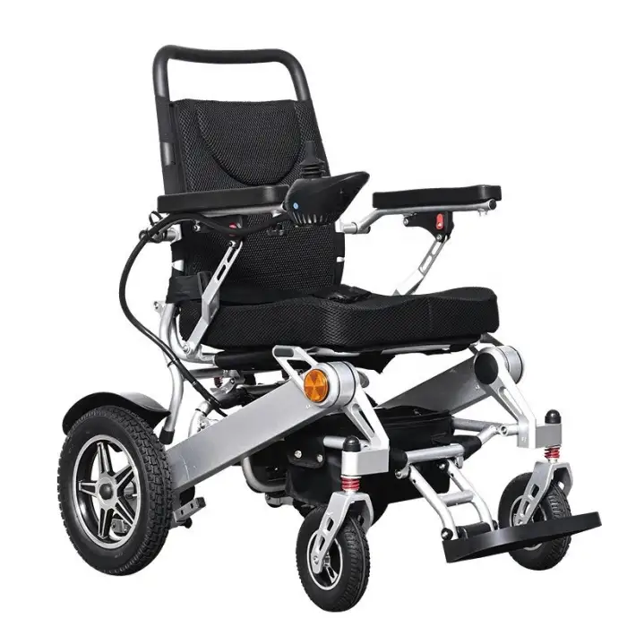 Medical Lightweight Folding Electric Wheelchair for Elderly Remote Control Lithium Battery