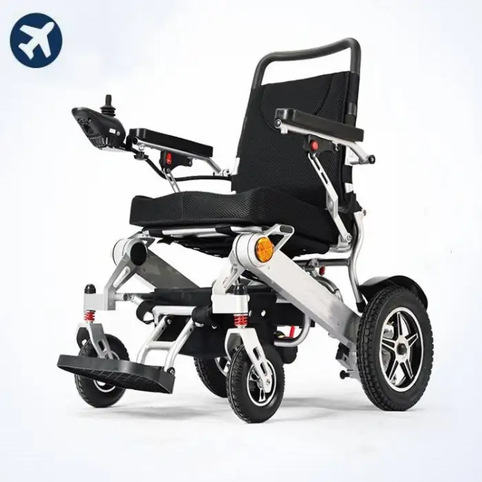 Medical Lightweight Folding Electric Wheelchair for Elderly Remote Control Lithium Battery