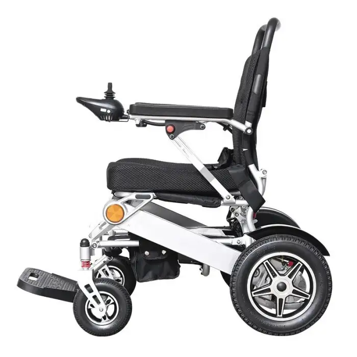 Medical Lightweight Folding Electric Wheelchair for Elderly Remote Control Lithium Battery