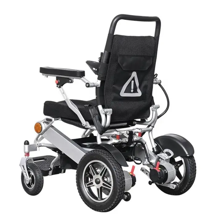 Medical Lightweight Folding Electric Wheelchair for Elderly Remote Control Lithium Battery