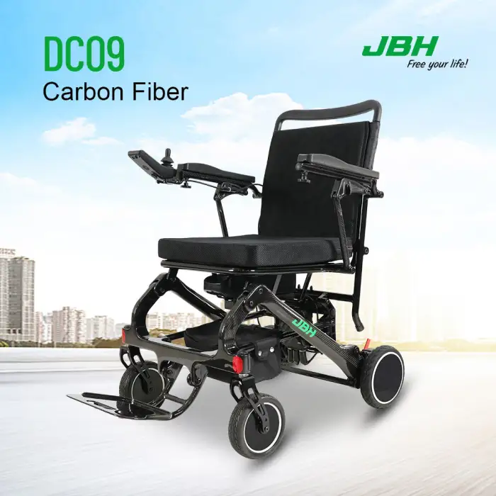 JBH DC09 Factory Manufactory Folding Carbon Fiber Light Weight Electric Wheelchair