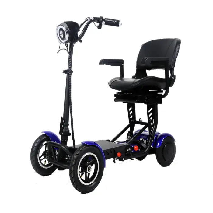 Lightweight Easy to Carry Cheap Folding Wheelchair Scooters Suitable for Seniors 4 Wheel Handicapped Electric Mobility Scooter