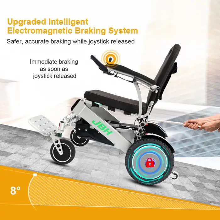 JBH High Quality Folding Power Electric Wheelchair with 24V 250W*2 Motor