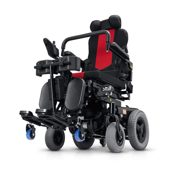 Steel Electric Wheelchair with Adjustable Legs and Back Portable Foldable All Terrain Wheelchair