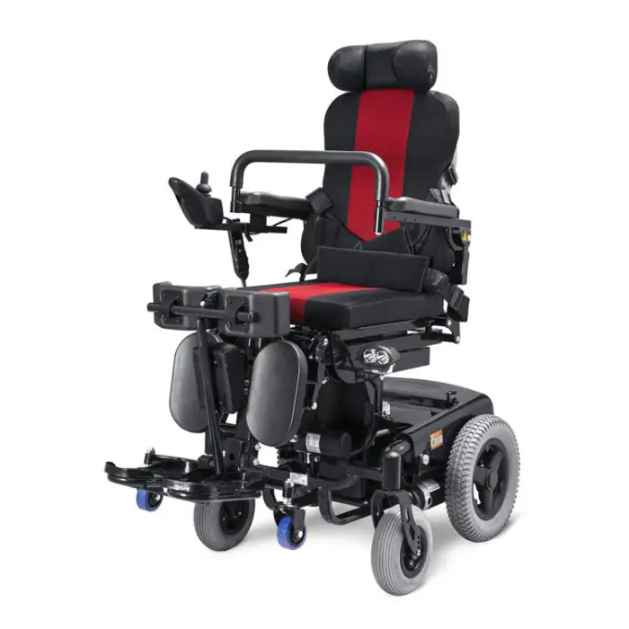 Steel Electric Wheelchair with Adjustable Legs and Back Portable Foldable All Terrain Wheelchair