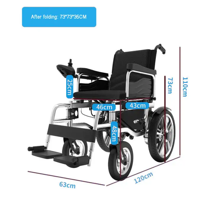 FarmaSino Aluminum Folding Electric Wheelchair Lightweight Electric Wheelchair Battery