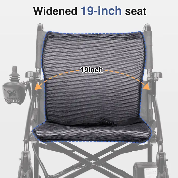 Portable Electric Wheelchair Lightweight Aluminium Foldable Design with Pull-Out Battery for Physical Therapy