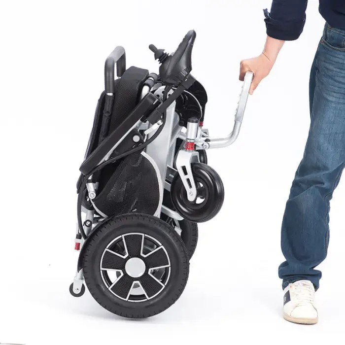 Portable Folding Aluminum Electric Wheelchair Lithium Battery Lightweight Electric Wheelchair for Elder