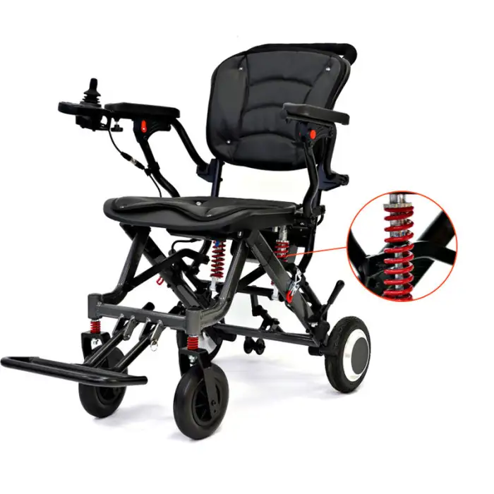 Ergonomic Shock-Absorbing Electric Wheelchair Lightweight Portable Folding Electric Wheelchair Foldable Power Wheelchair