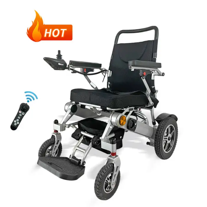 Intelligent Remote Control Fully Automatic Folding Reclining Electric Wheelchair Lithium Batteries Power Wheelchair Foldable