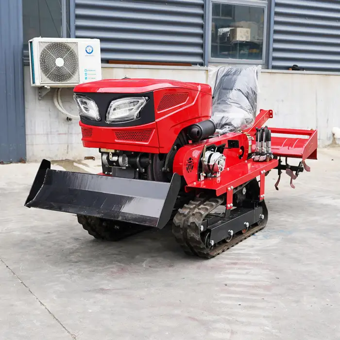 Power Agricultural Farming Rotavator Rotary Tiller Crawler Tractor Mini Crawler Cultivator