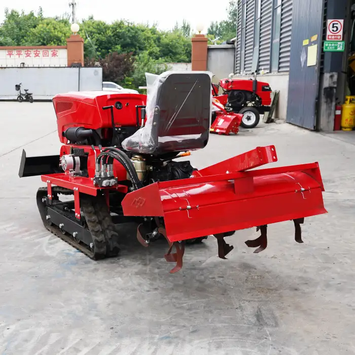 Power Agricultural Farming Rotavator Rotary Tiller Crawler Tractor Mini Crawler Cultivator