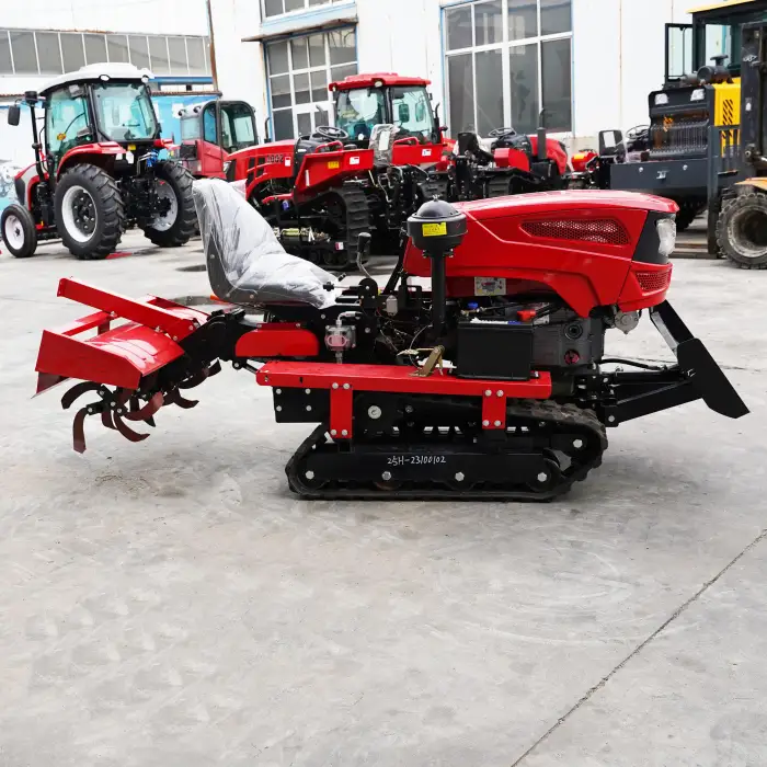 Power Agricultural Farming Rotavator Rotary Tiller Crawler Tractor Mini Crawler Cultivator