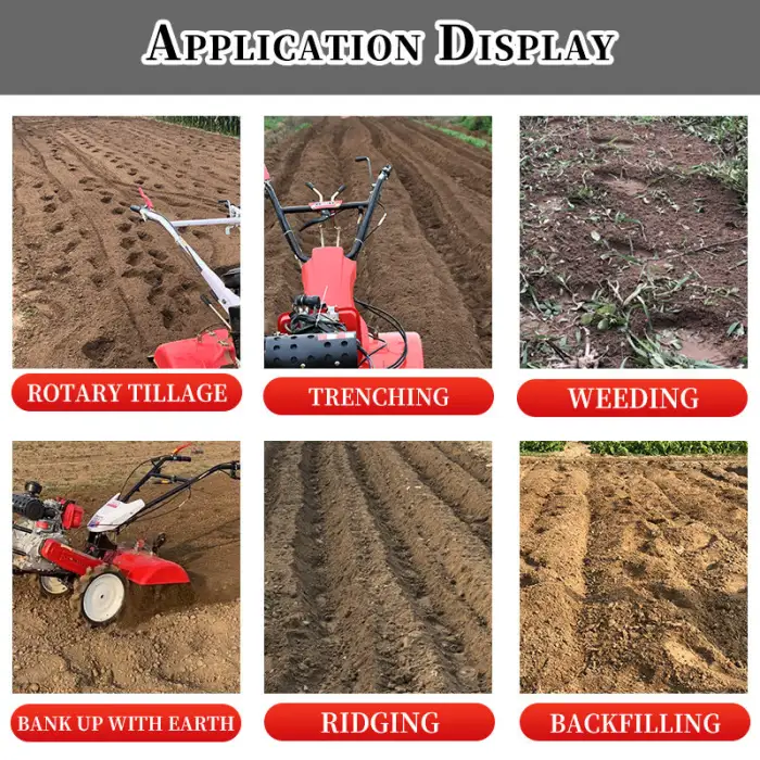 Four-wheel Rotavator Cultivator Cultivators Tractor Power Tiller Agriculture