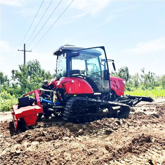 Farm Crawler-type Rotary Tiller Sowing Fertilizing Tractor Leveling Threshing Ploughing Weeding Rotary Cultivator