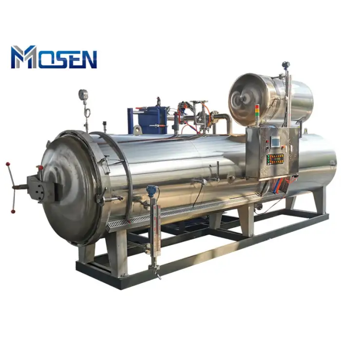 Large Industrial High Pressure Steam 1000L Water Retort Machine Commercial Food Sterilizer Can Autoclave Sterilization Equipment