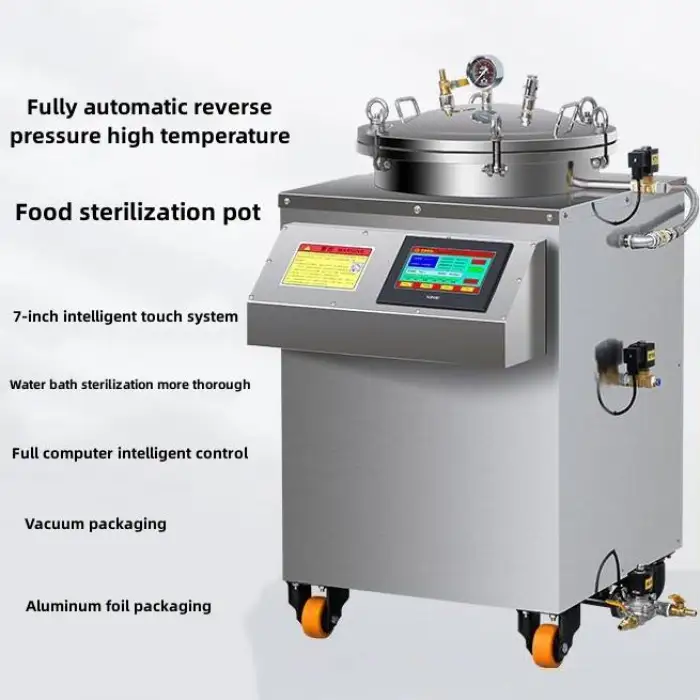 Food Sterilization Pot High Pressure Water Bath Steam Retort Autoclave for Canning Food 80L/100L/150L