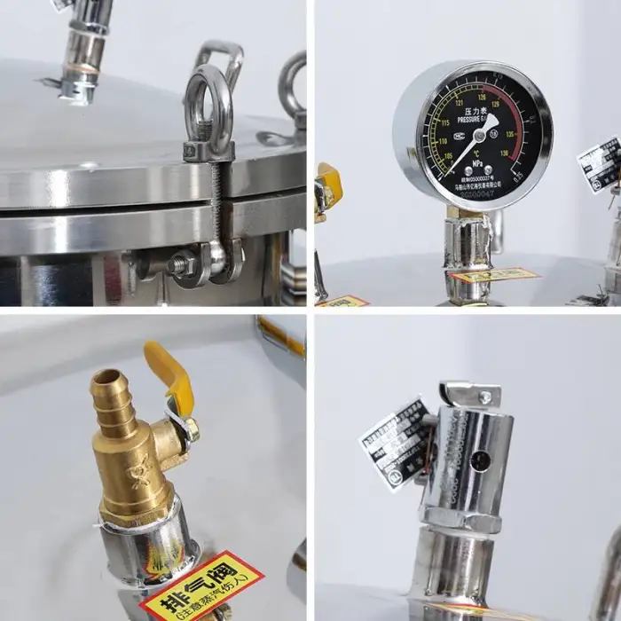 Food Sterilization Pot High Pressure Water Bath Steam Retort Autoclave for Canning Food 80L/100L/150L