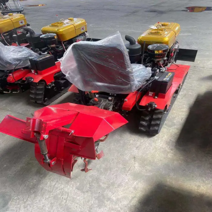 Agricultural Diesel Engine Rotavator Sitting Drive Crawler Tractor Rotary Tiller