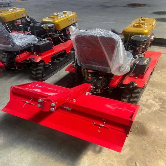 Agricultural Diesel Engine Rotavator Sitting Drive Crawler Tractor Rotary Tiller