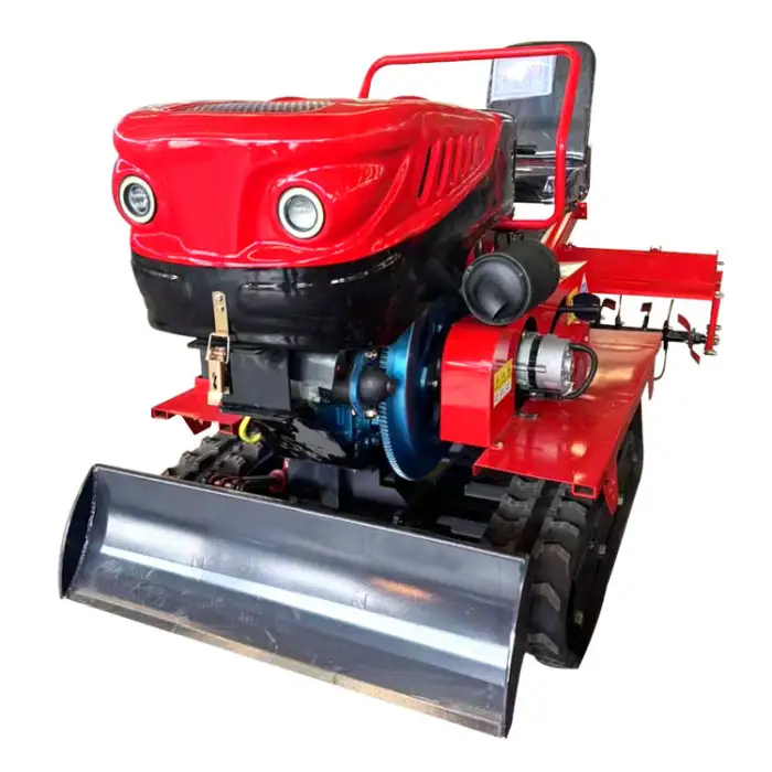 Micro Rotary Tiller Cheap Mini Tractor Cultivator OEM ODM Ploughing Boring Machine 4x4 Tracked Crawler Tractor