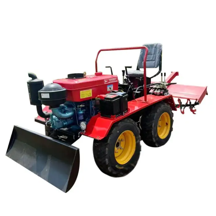 Micro Rotary Tiller Cheap Mini Tractor Cultivator OEM ODM Ploughing Boring Machine 4x4 Tracked Crawler Tractor