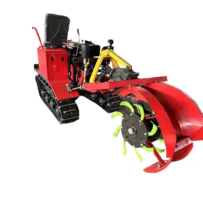 Micro Rotary Tiller Cheap Mini Tractor Cultivator OEM ODM Ploughing Boring Machine 4x4 Tracked Crawler Tractor