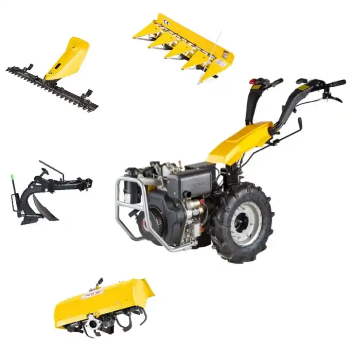 Multifunctional Mini Tiller Rotary Hoe Tiller Turning Soil Rotary Tiller Cultivator with Fertilizer Applicator