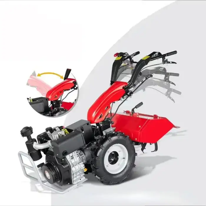 Multifunctional Mini Tiller Rotary Hoe Tiller Turning Soil Rotary Tiller Cultivator with Fertilizer Applicator