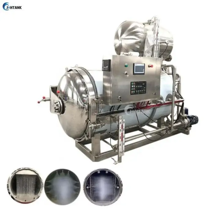 Water Spray Food Retort Autoclave Sterilization Machine Industrial Heat Sterilizer Can Fruit Puree Mushroom Autoclave