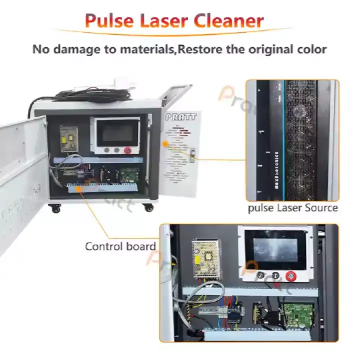 Pratt Portable Handheld 100w 200w 300w 500w Industrial Pulse Laser Rust Stripper Cleaning Machine for Wood and Stone