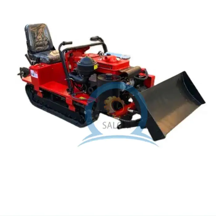 Small Multifunction Ride on Tracked Rotovator Mini Rotary Tiller Cultivator