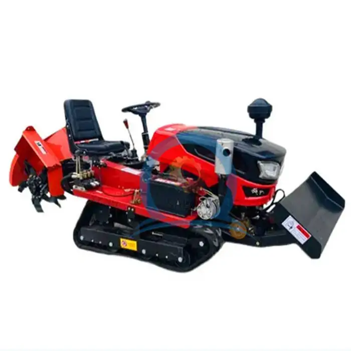 Small Multifunction Ride on Tracked Rotovator Mini Rotary Tiller Cultivator