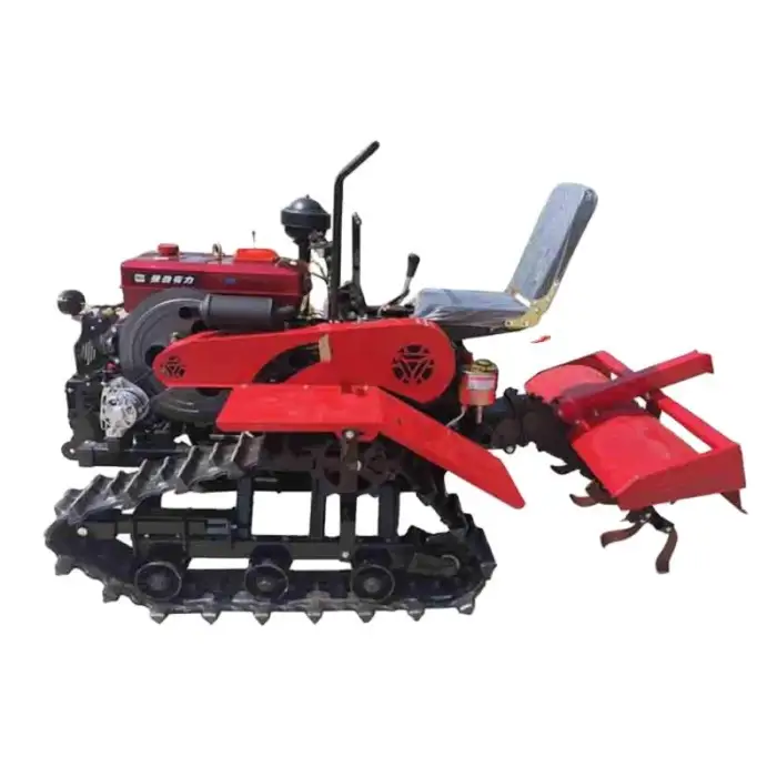 Ride on Tracked Rotovator Mini Rotary Tiller Cultivator