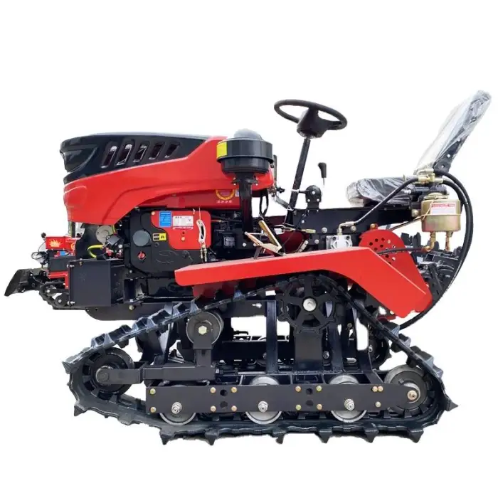 Ride on Tracked Rotovator Mini Rotary Tiller Cultivator