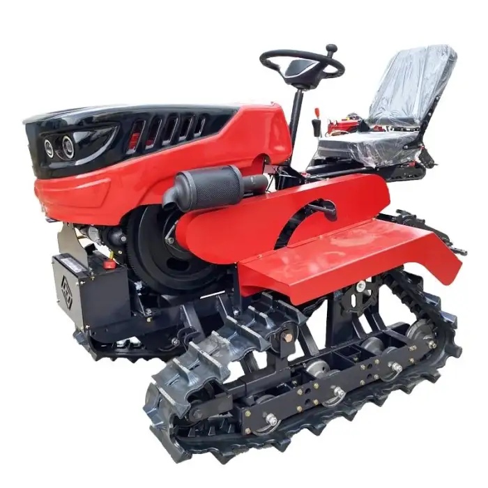 Ride on Tracked Rotovator Mini Rotary Tiller Cultivator